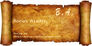 Boros Aladin névjegykártya
